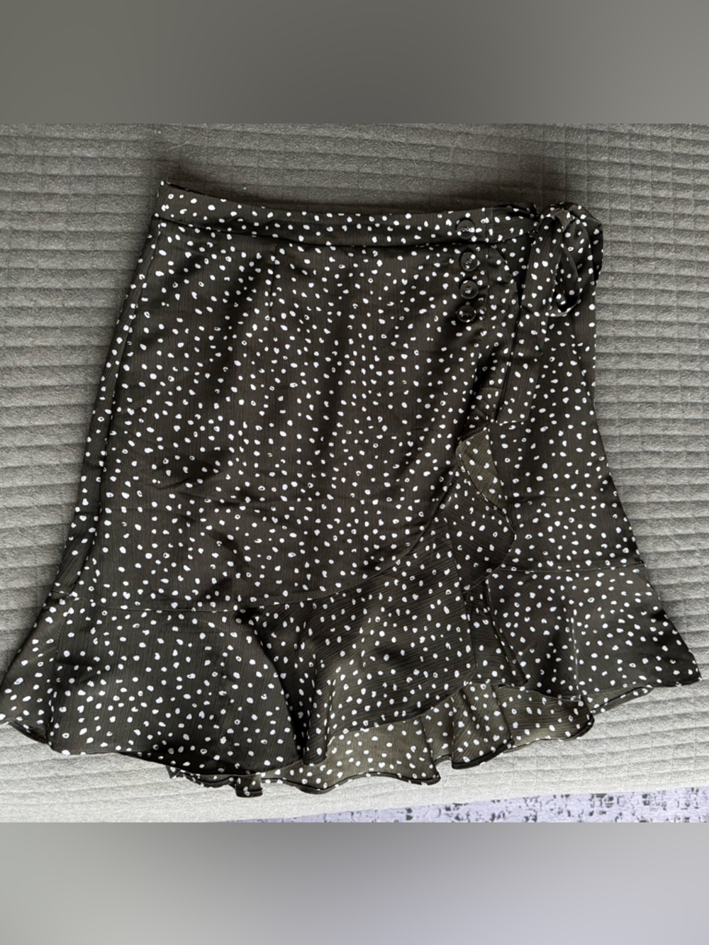 Blu Pepper Olive Green Polka Dot Skirt